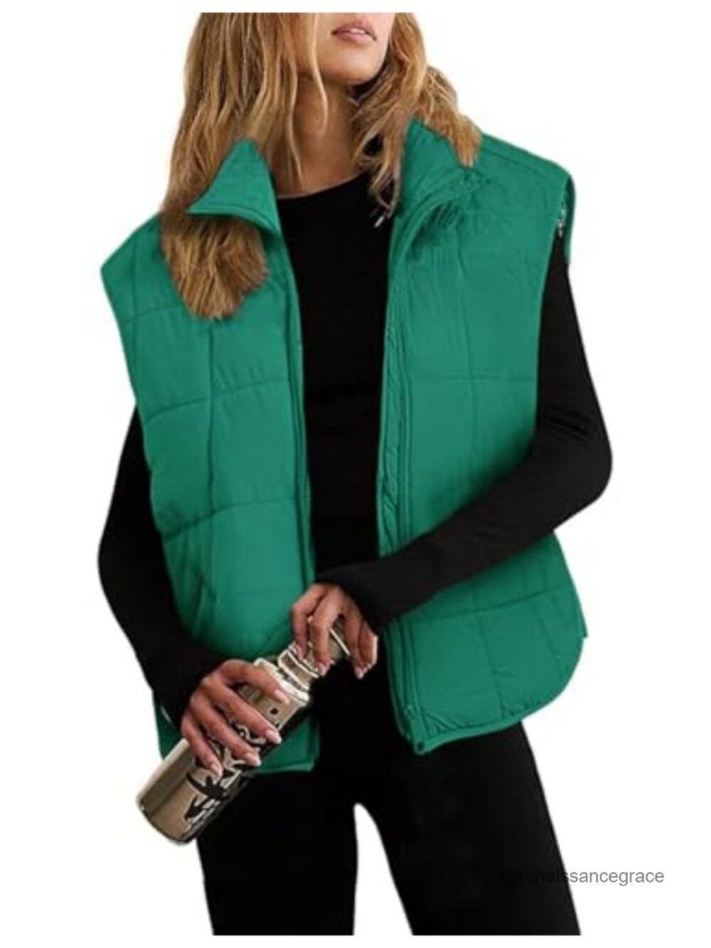 Quilted Puffer Vest Zip Up Lightweight Padded Gilet for Cold Weather